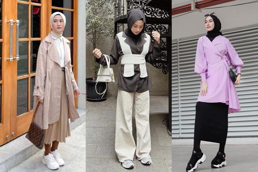10 Gaya Office Look Pakai Sneakers, Nyaman buat Hijabers!