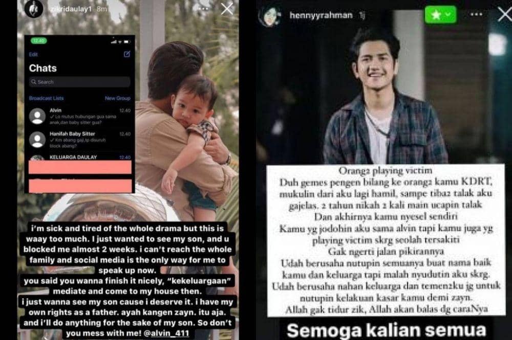 Perseteruan Zikri Daulay vs Alvin Faiz (Instagram.com/zikridaulay | Instagram.com/hennyrahman)