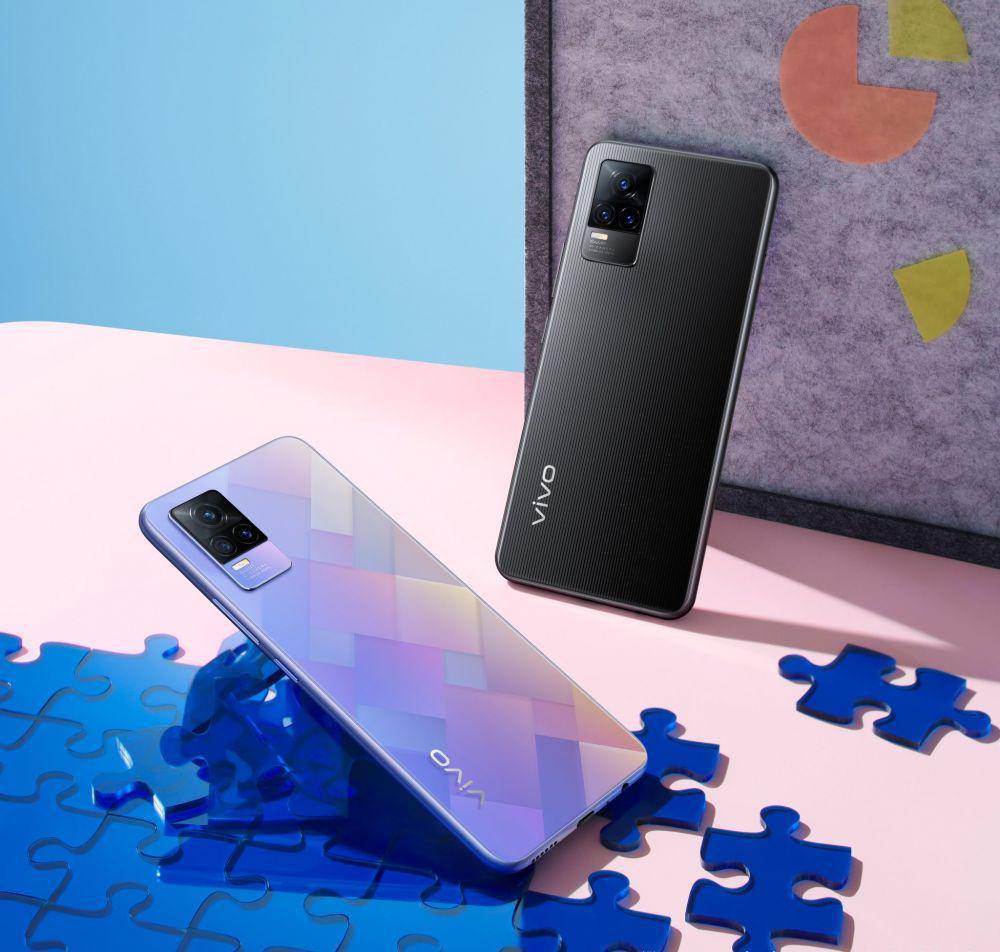 ilustrasi vivo V21 varian Diamond Flare dan Roman Black (twitter.com/vivo_indonesia)