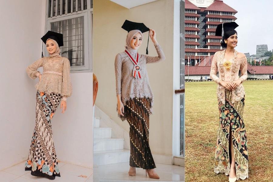 9 Inspirasi Kebaya Cokelat untuk Wisuda, Kalem dengan Model Simple