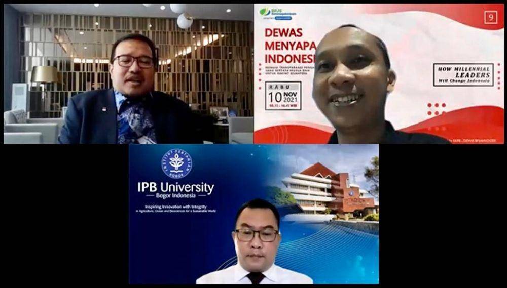 Dewan Pengawas (Dewas) BPJS Ketenagakerjaan menyelenggarakan Webinar bertajuk “How Millennial Leaders Will Change Indonesia” yang diselenggarakan secara virtual, Rabu (10/11). (Dok. BPJAMSOSTEK)