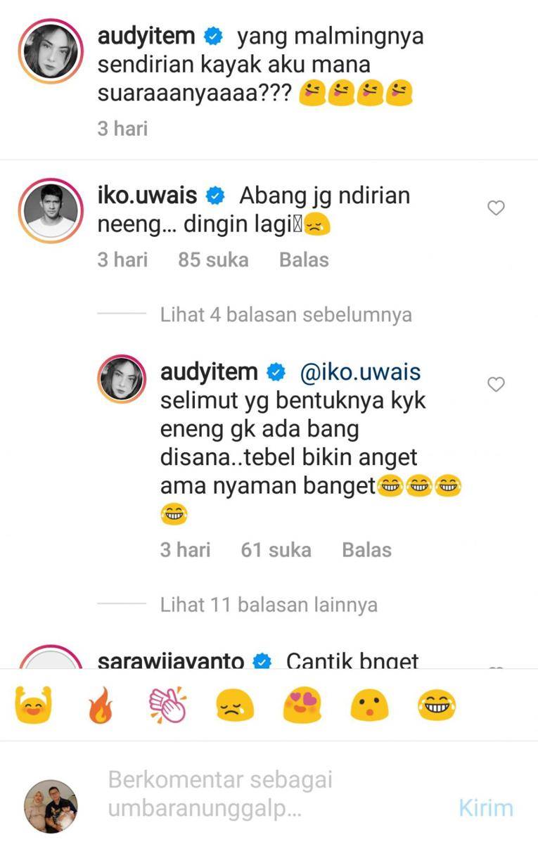 ungkapan rindu Audy Item untuk Iko Uwais (instagram.com/audyitem)