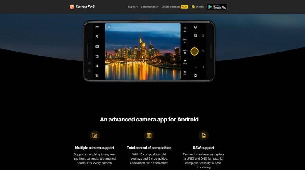 Tangkapan layar situs Camera FV-5 (camerafv5.com)