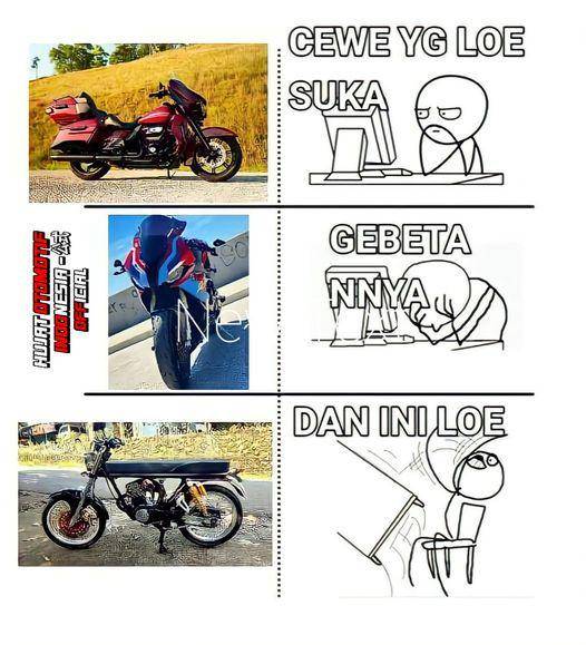meme tipe pengguna motor (facebook.com/Hujat Otomotif Indonesia Official)