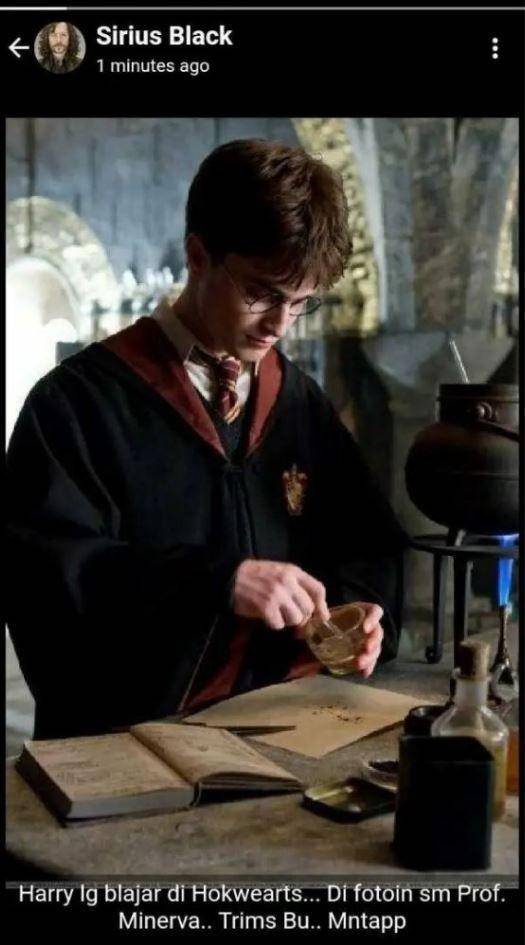 status WhatsApp guru Hogwarts (twitter.com/honeymoreen)