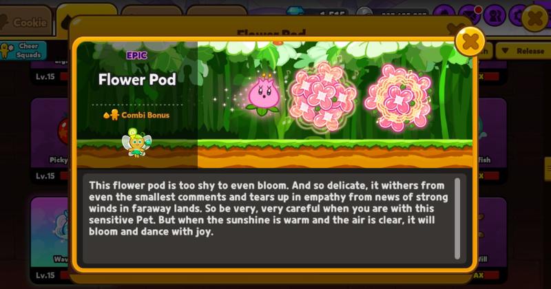 deskripsi Flower Pod dalam game (dok. Devsisters/Cookie Run: OvenBreak)