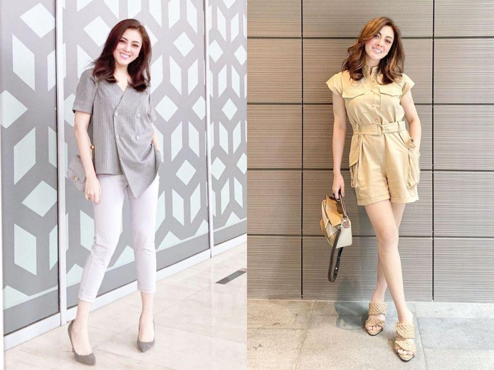 10 Ide Outfit Bernuansa Earth Tone ala Dhena Devanka, Terlihat Kalem