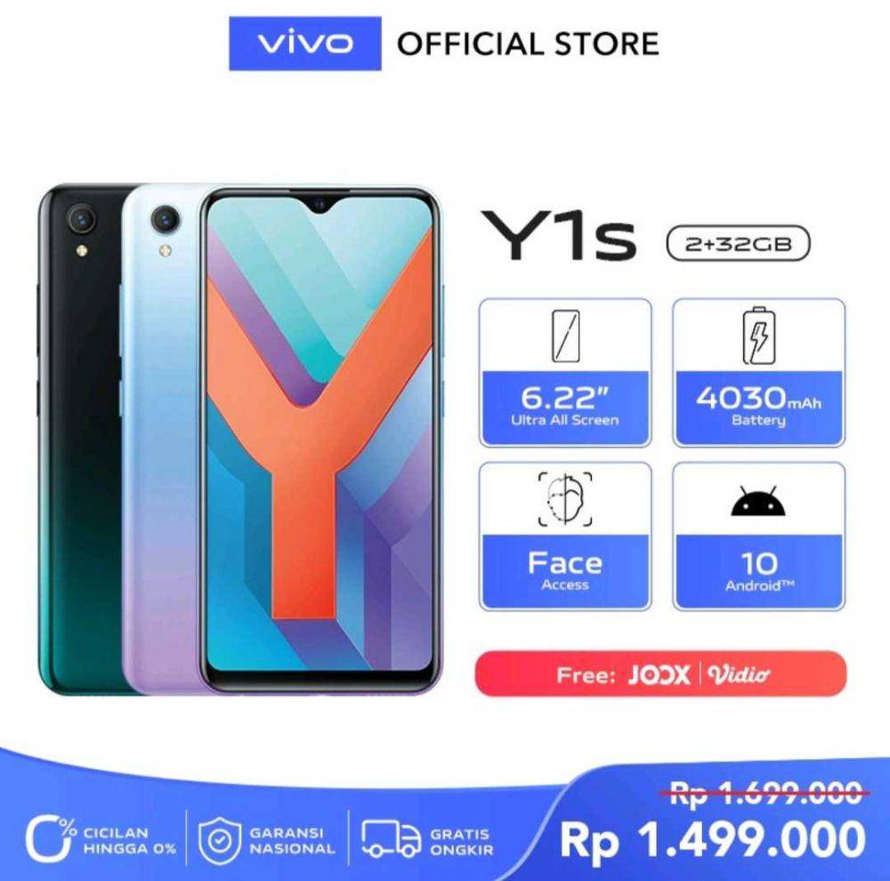 tampilan vivo Y1s (shopee.co.id/vivo.indonesia)