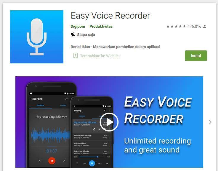 Easy Voice Recorder (dok. Google Play/Easy Voice Recorder)