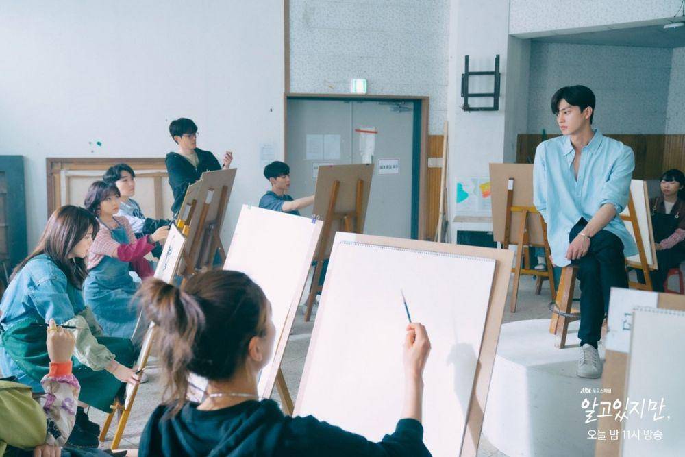 potret para pemain Nevertheless di aula seni Andong National University (dok. JTBC/Nevertheless)