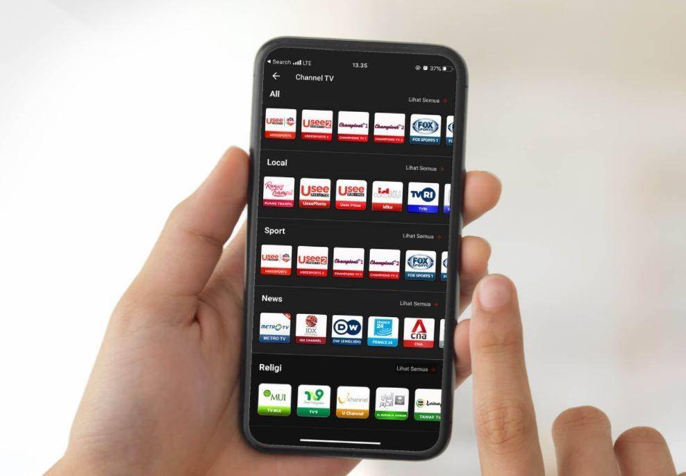 Aplikasi UseeTV GO. (Dok. Telkom)