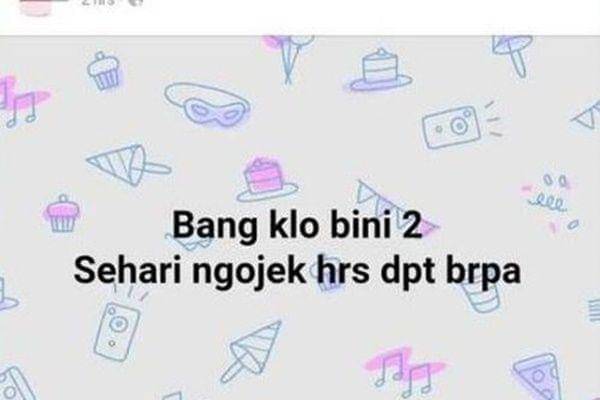 status driver ojek online (Instagram.com/newdramaojol.id)