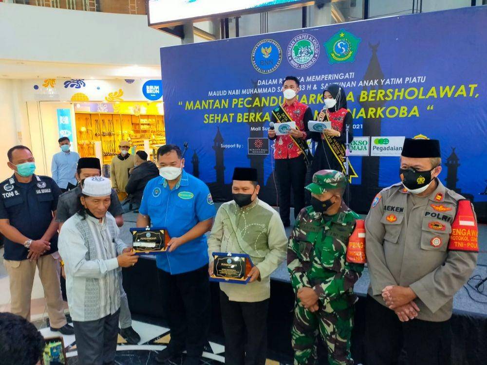 Kepala Badan Narkotika Nasional Provinsi (BNNP) Jawa Timur, Brigjen Pol Mohammad Aris Purnomo saat acara di Sidoarjo. Dok. Istimewa.