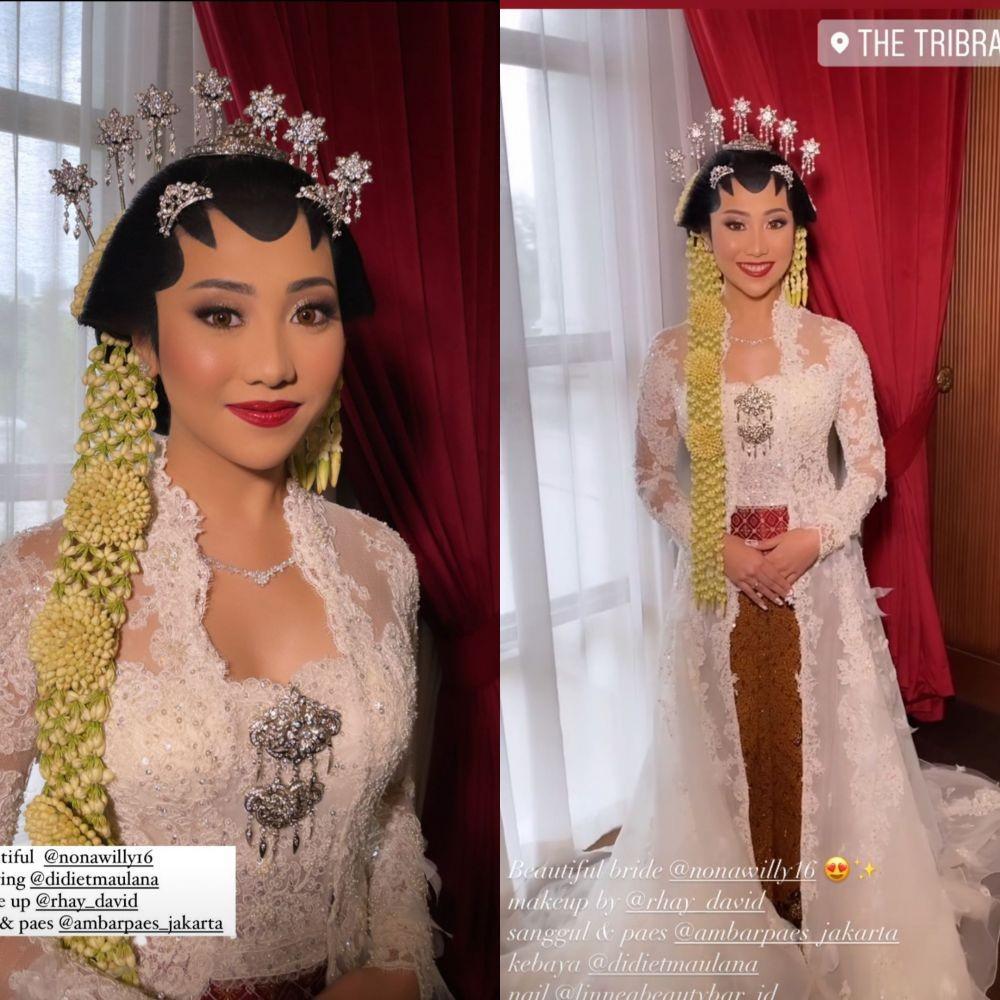 9 Inspirasi Makeup dan Kebaya Resepsi Winona Willy, Bikin Pangling!