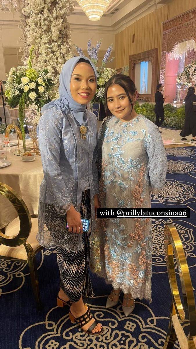 Prilly dalam resepsi Winona Willy (instagram.com/sandranoona)