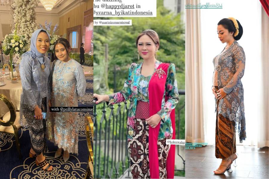 Artis dalam resepsi Winona Willy (instagram.com/sandranoona dan instagram.com/DidietMaulana)