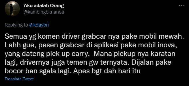 curhat kocak pesan taksi online (twitter.com/kambingbknanoa)