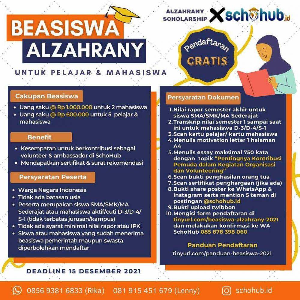 Beasiswa Alzahrany (instagram.com/schohub.id)