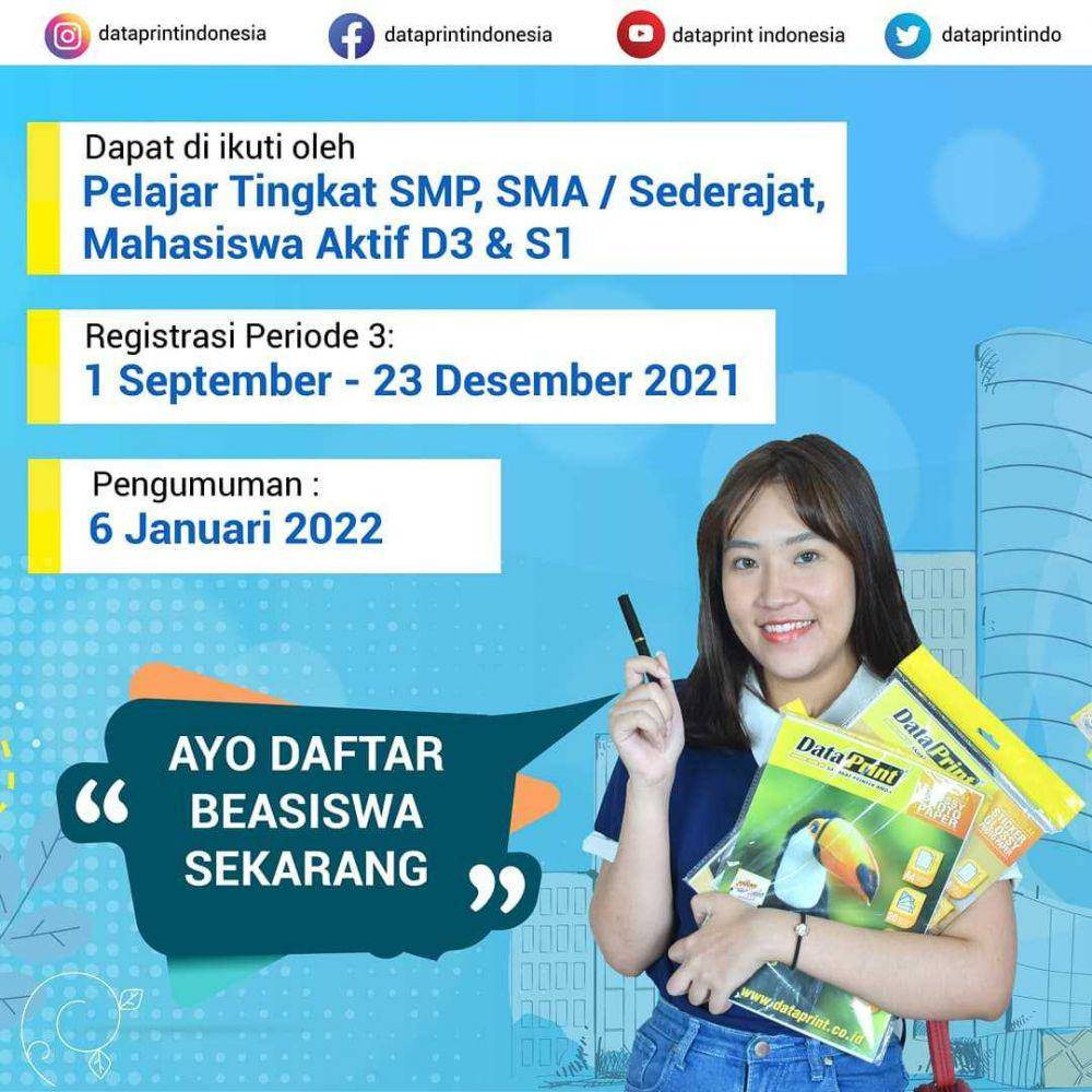 Beasiswa Dataprint (instagram.com/dataprintindonesia)