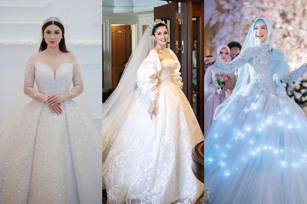 10 Ball Gown Pernikahan Seleb yang Paling Megah, ala Princess!