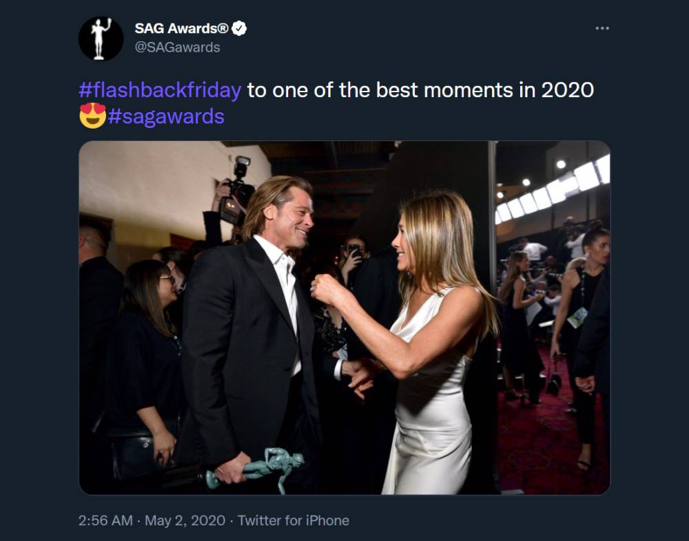 Brad Pitt dan Jennifer Anitson (Twitter.com/SAGAwards)