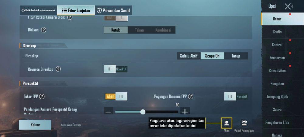 menu fitur gyroscope (dok. pribadi/Sumahir Hidayanto)
