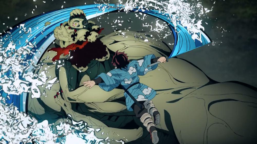 Tanjiro Kamado vs. Iblis Tangan (dok. ufotable/Demon Slayer: Kimetsu no Yaiba)
