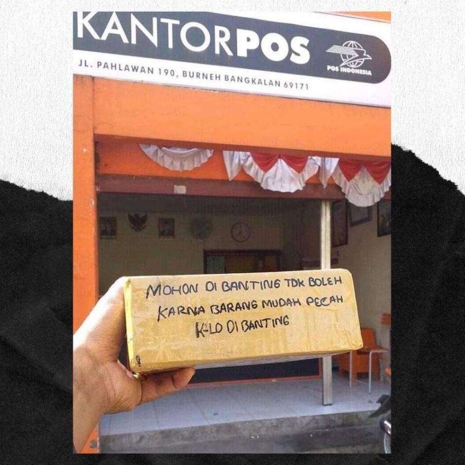 momen tak terduga dialami kurir (instagram.com/newdramaolshop)