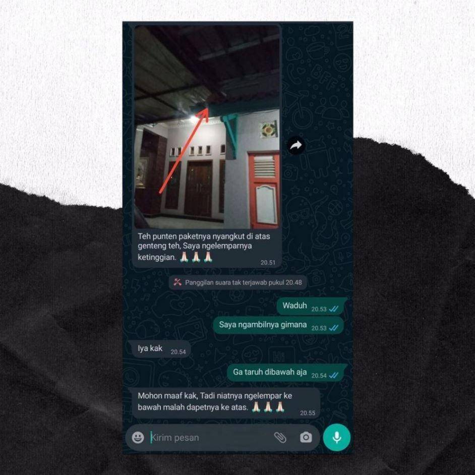 momen tak terduga dialami kurir (instagram.com/newdramaolshop)