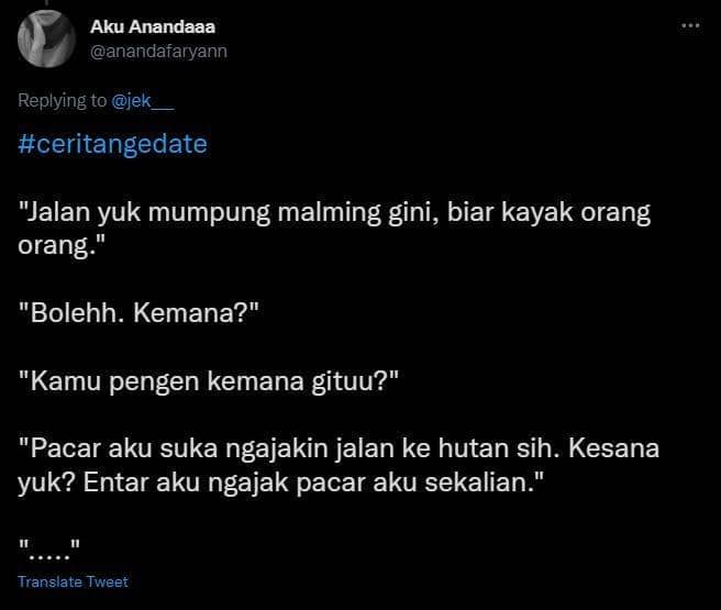 curhat kocak nge-date (twitter.com/anandafaryann)