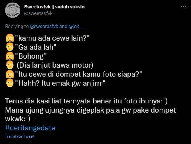 curhat kocak nge-date (twitter.com/sweetasfvk)