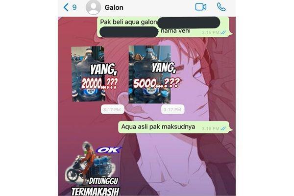 10 Chat Lucu WhatsApp Tukang Galon Dibalas Pakai Stiker, Ngakak Abis