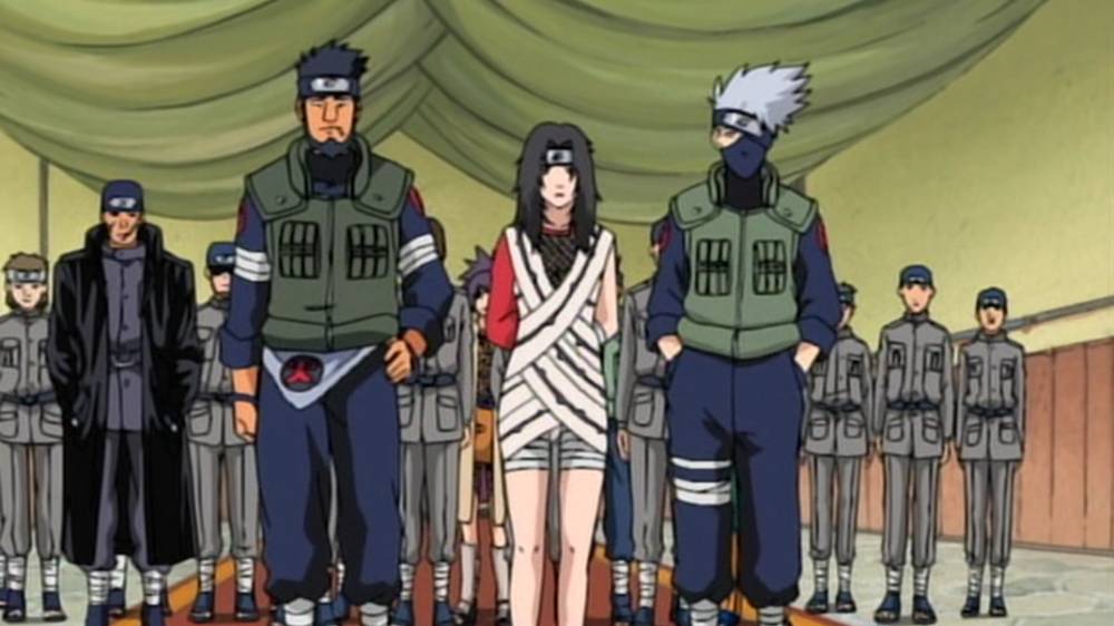 ilustrasi karakter Asuma Sarutobi, Kurenai Yuhi, dan Kakashi Hatake (dok. Pierrot/Naruto)
