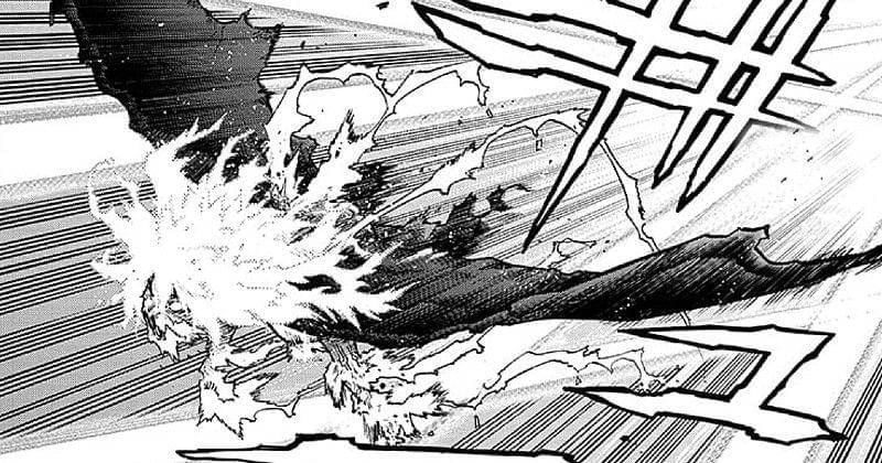 Tomura Shigaraki memakai Quirk "Wing". (mangaplus.shueisha.co.jp/My Hero Academia)