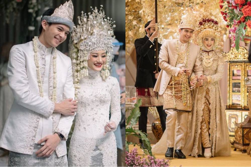 Pernikahan Adat Palembang Ria Ricis vs. Dinda Hauw. (instagram.com/dindahw/ | instagram.com/imagenic/)