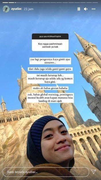 gaya hijab Ayudia dikritik (instagram.com/ayudiac)