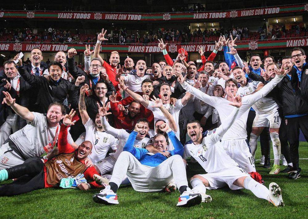 Serbia berhasil lolos ke Piala Dunia 2022  Qatar setelah menang 2-1 atas Portugal. (instagram.com/fudbalskisavezsrbije)