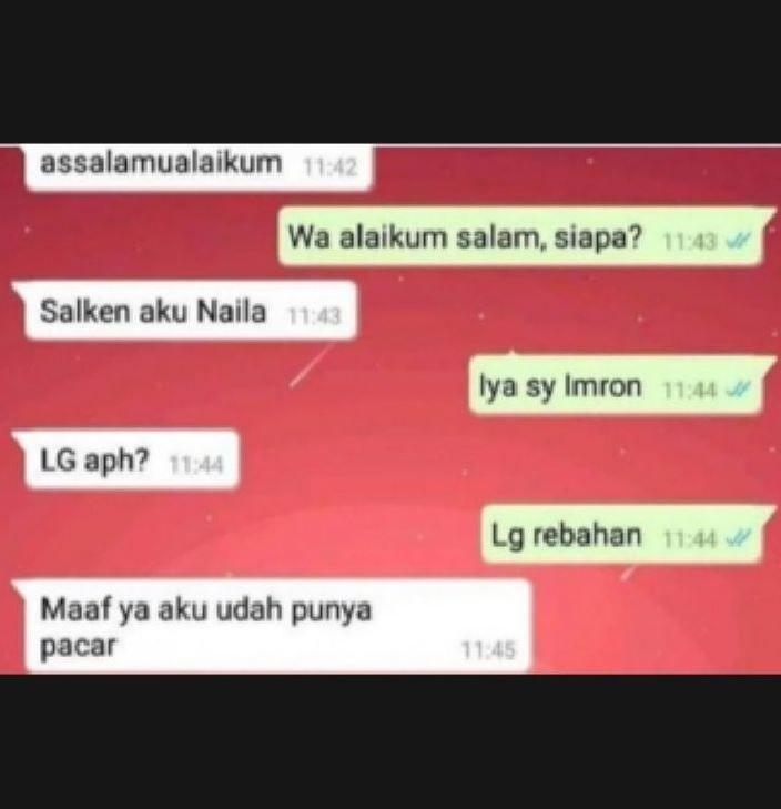 chat PDKT pacar orang (instagram.com/pesanlucuindonesia)