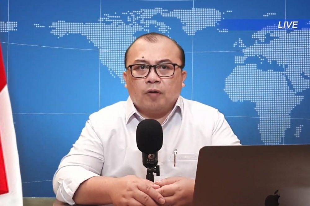 Juru bicara Demokrat kubu Moeldoko, Muhammad Rahmad saat konferensi pers virtual pada Rabu (24/11/2021). (youtube.com/Muhammad Rahmad)