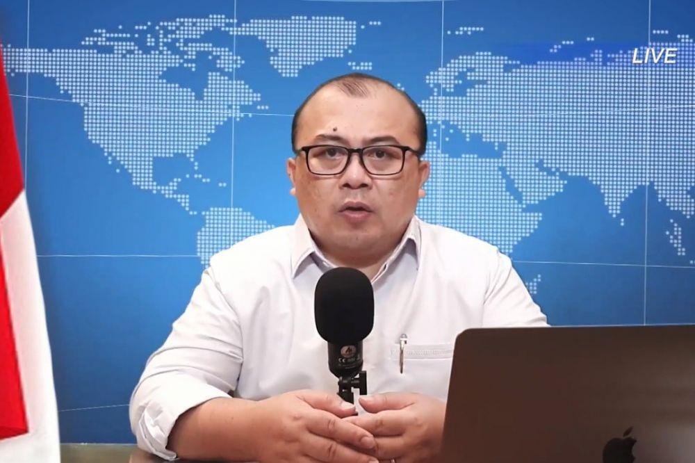 Juru bicara Demokrat kubu Moeldoko, Muhammad Rahmad saat konferensi pers virtual pada Rabu (24/11/2021). (youtube.com/Muhammad Rahmad)