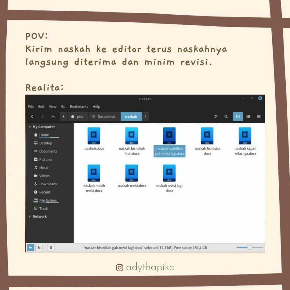 meme penulis novel (instagram.com/adythapika)
