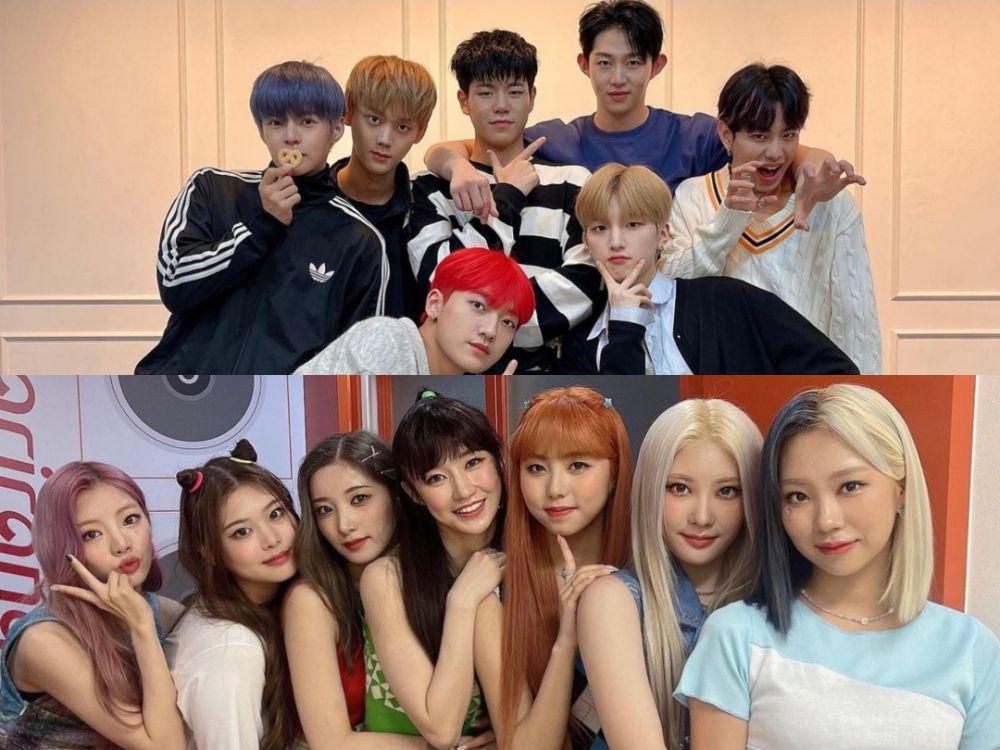 grup Ciipher (atas) dan Purple Kiss (bawah) (instagram.com/ciipher_official | instagram.com/purplekiss_official)