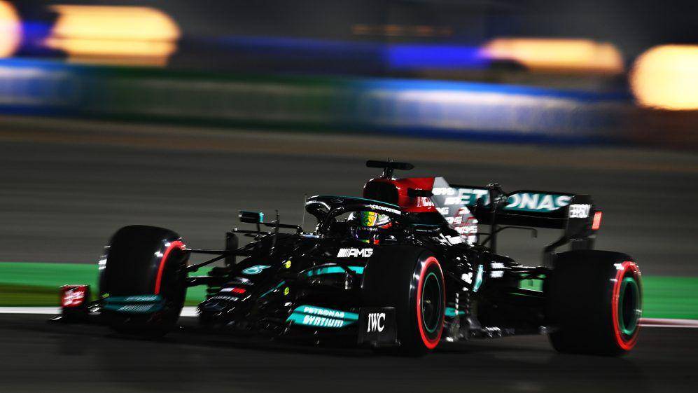 Mercedes W12 Lewis Hamilton pada GP Qatar 2021. (formula1.com)