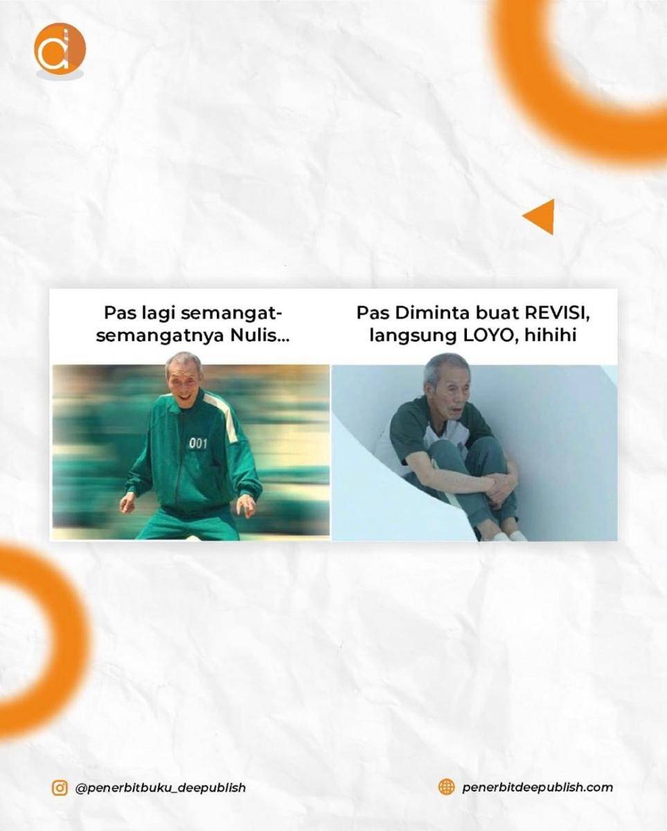 meme penulis novel (instagram.com/penerbitbuku_deepublish)