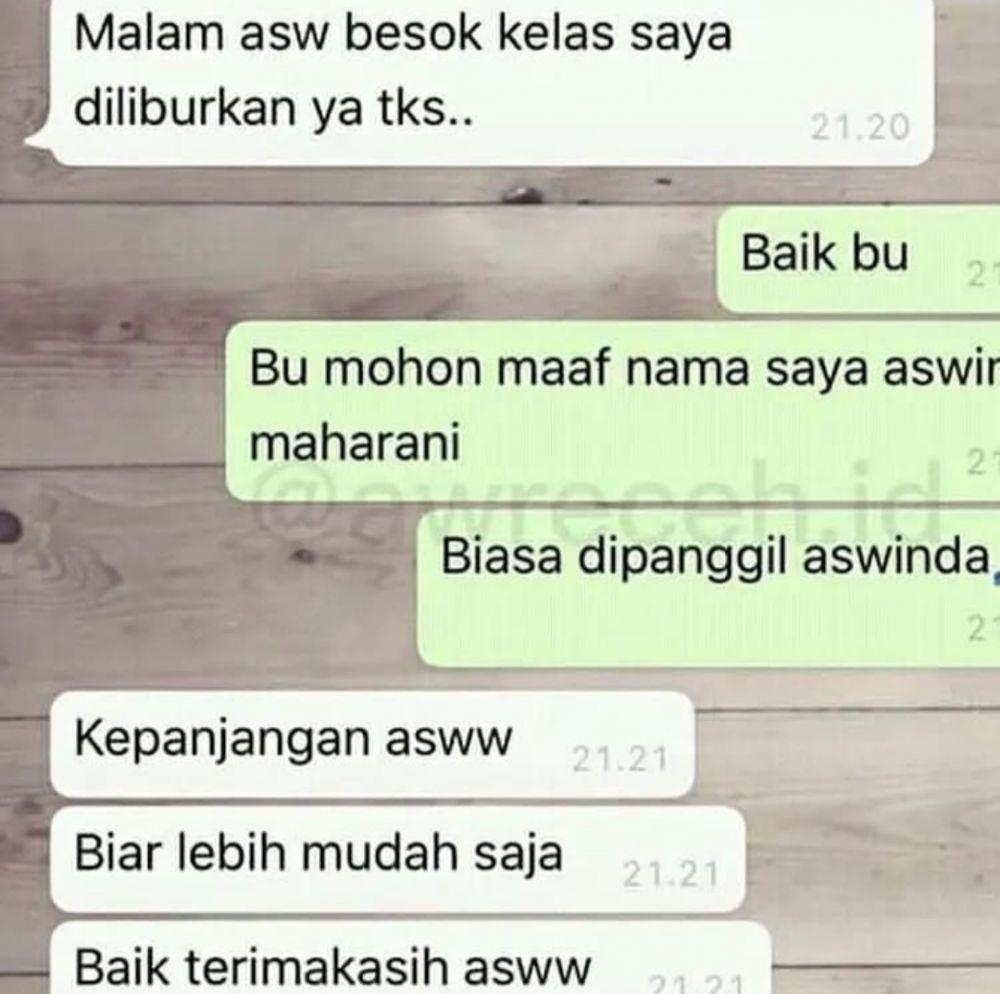 Percakapan murid dan guru bikin ngakak. (instagram.com/kampus_kekinian)