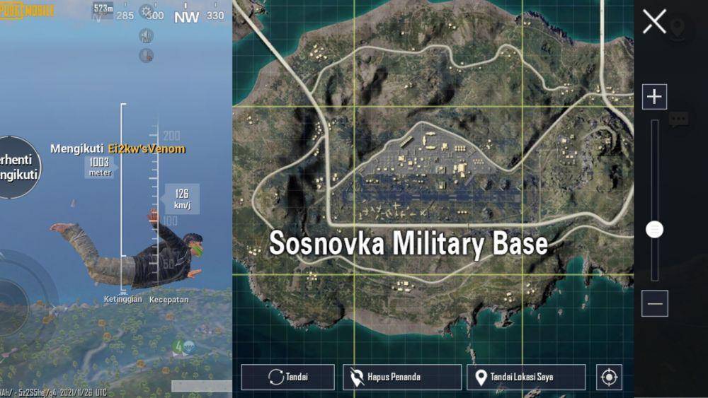 Sosnovka Military Base di map Erangel (dok. Proxima Beta/PUBG Mobile)
