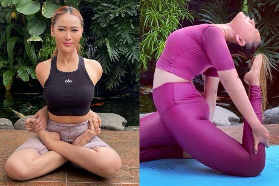 Inul Daratista pose yoga. (instagram.com/inul.d)