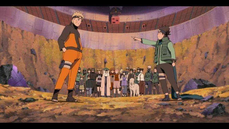 Konfrontasi Naruto dan Konohamaru di Ujian Chunin versi OVA. (Dok. Pierrot)