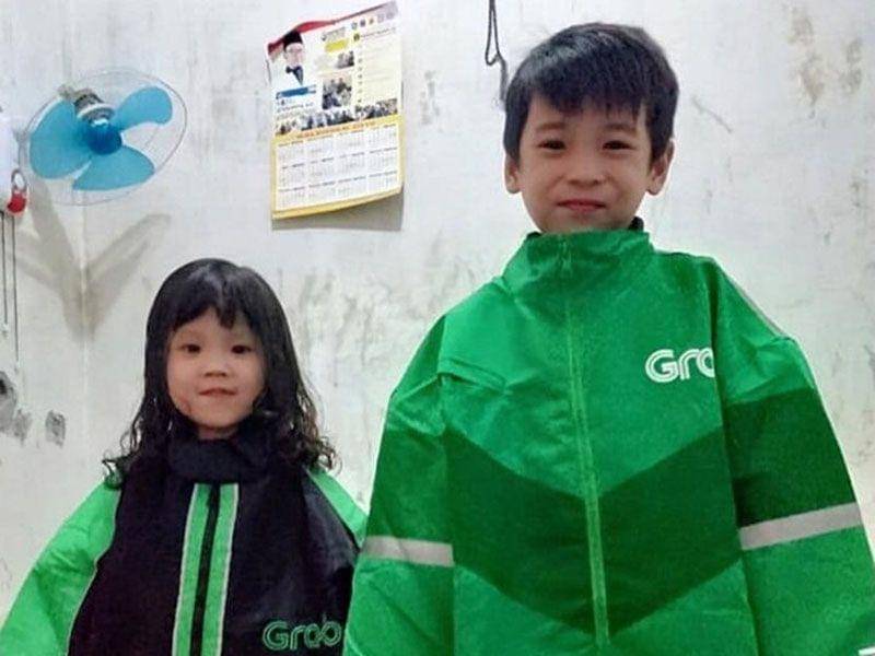 Bocah pakai jaket ojol. (instagram.com/newdramaojol.id)