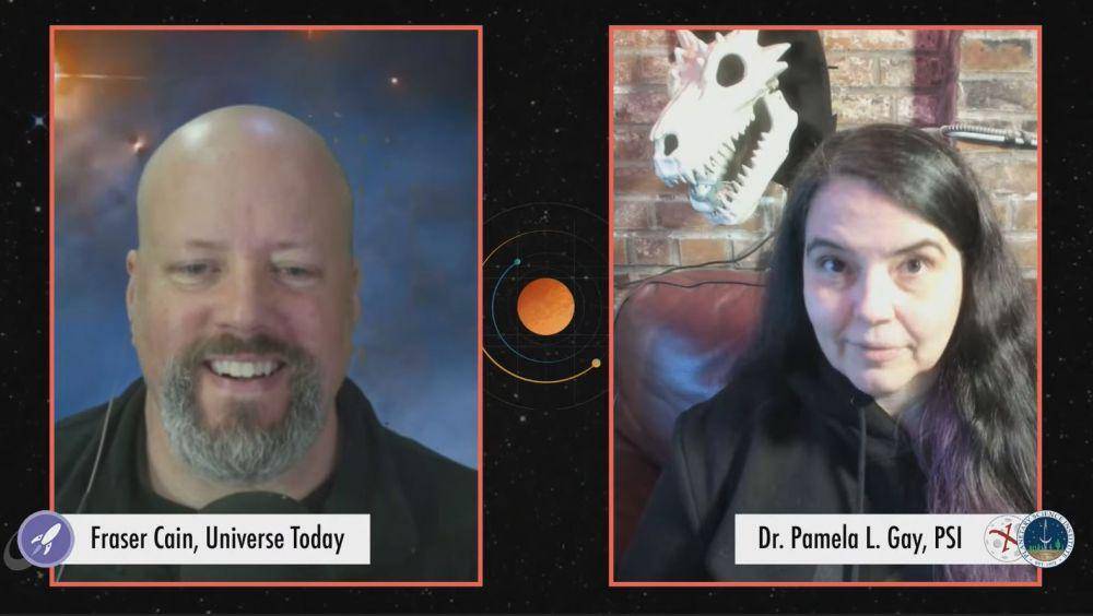 Fraser Cain dan Pamela Gay membahas planet raksasa gas di Astronomy Cast (YouTube.com/AstronomyCast)